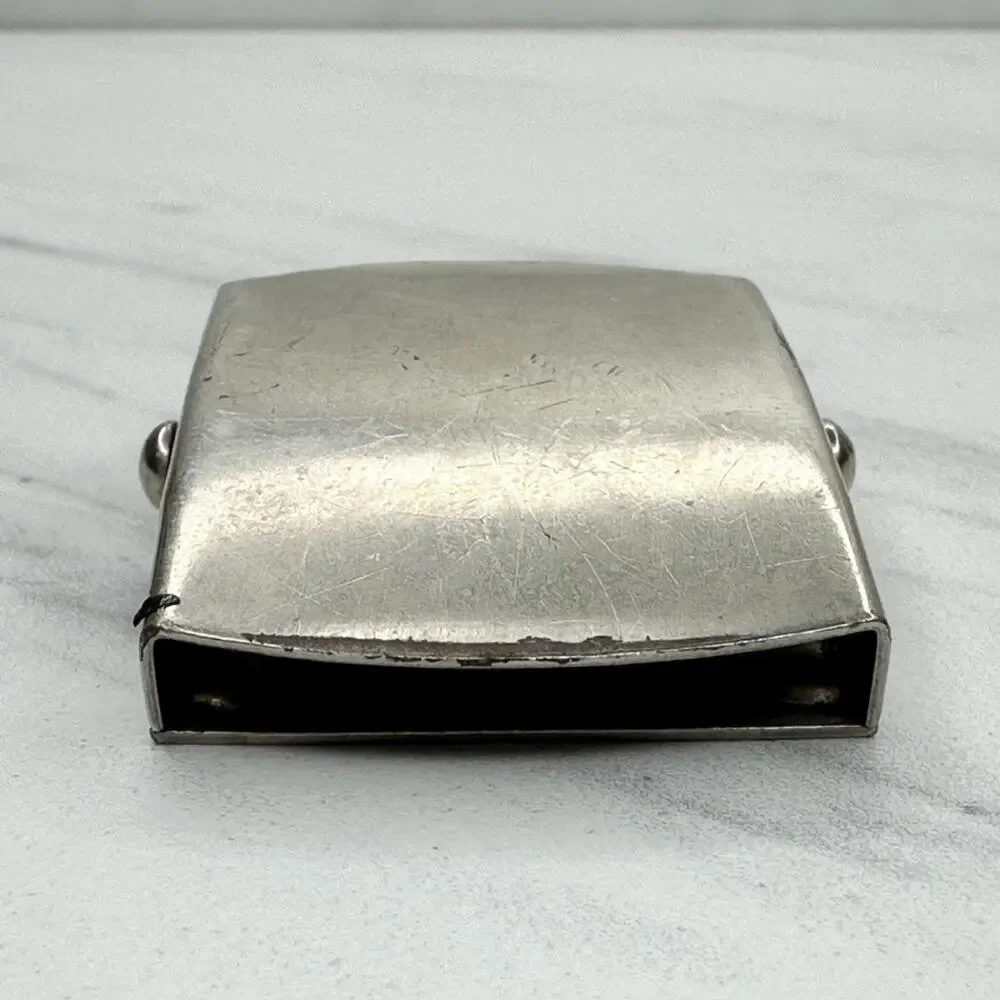 Vintage Silver Tone Web Clamp Military Style Belt Buckle Made in USA ✨